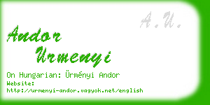 andor urmenyi business card