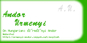 andor urmenyi business card